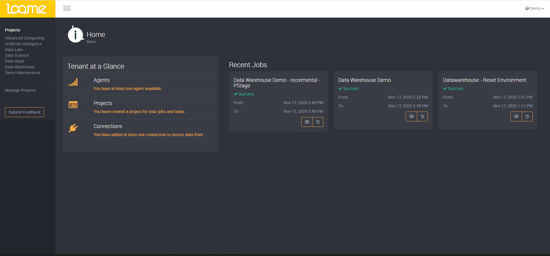 A gif showing how Loome Integrate users can establish and manage Job and Task Dependencies.